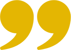 A large yellow quotation mark symbol on a white background.